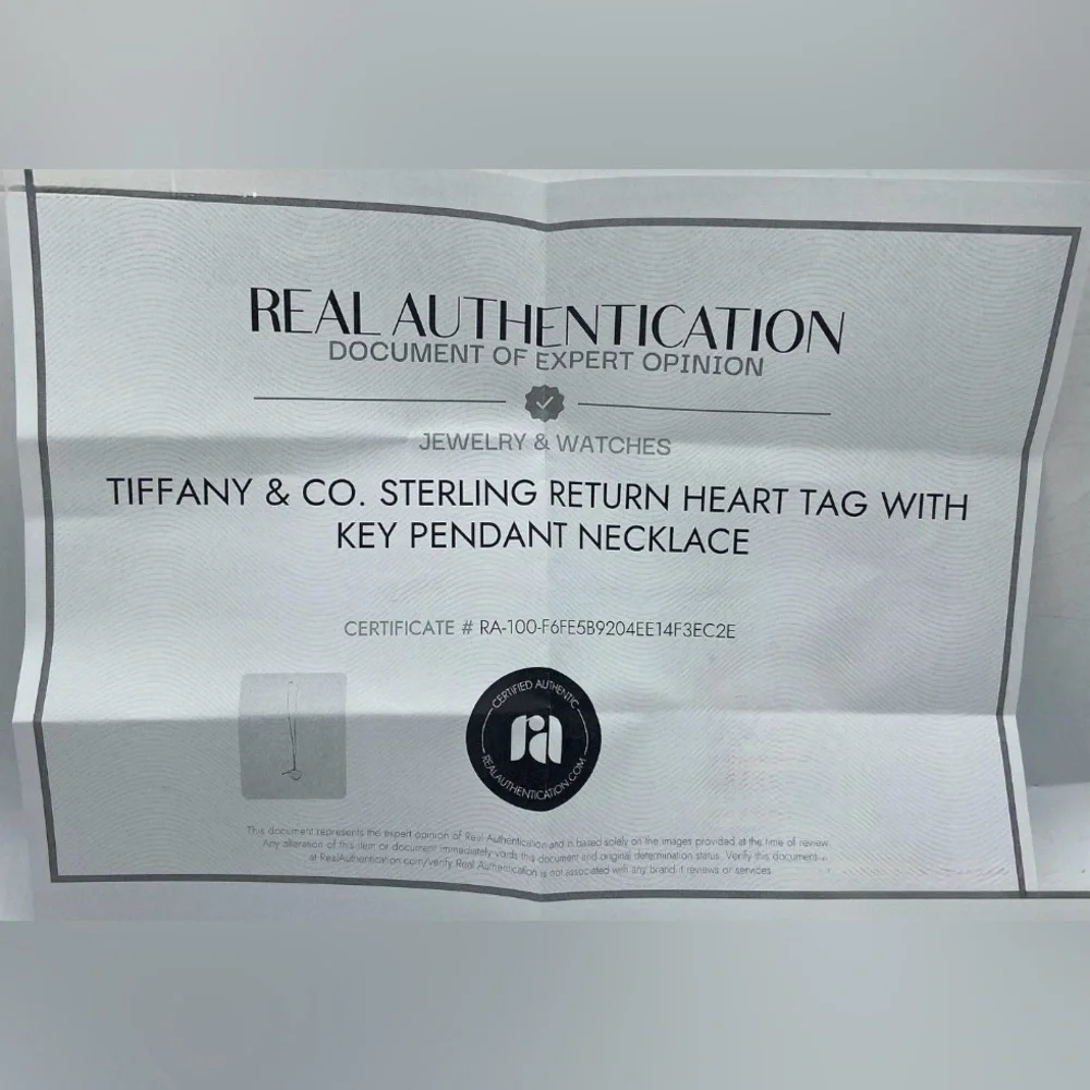 Authenticated Tiffany & Co. Return to Tiffany Heart Tag Key Necklace Pendant 18” - Picture 12 of 13